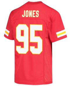 Chris Jones 95 Kansas City Chiefs Super Bowl LVII Champions 3 Stars Youth Game Jersey - Red