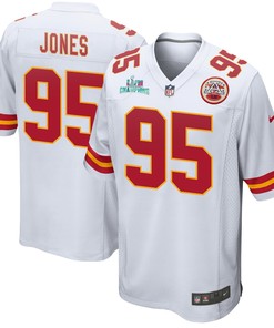 Chris Jones 95 Kansas City Chiefs Super Bowl LVII Champions Men Game Jersey - White