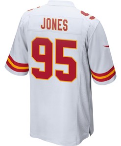 Chris Jones 95 Kansas City Chiefs Super Bowl LVII Champions Men Game Jersey - White