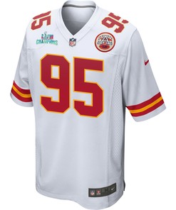 Chris Jones 95 Kansas City Chiefs Super Bowl LVII Champions Men Game Jersey - White
