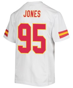 Chris Jones 95 Kansas City Chiefs Super Bowl LVII Champions Youth Game Jersey - White