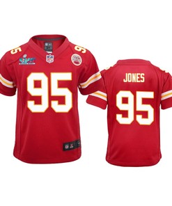 Chris Jones 95 Kansas City Chiefs Super Bowl LVII Game Jersey - Youth Red