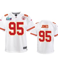 Chris Jones 95 Kansas City Chiefs Super Bowl LVII Game Jersey - Youth White