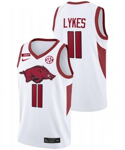 Chris Lykes 11 Arkansas Razorbacks 2022 College Basketball Equality Men Jersey - White