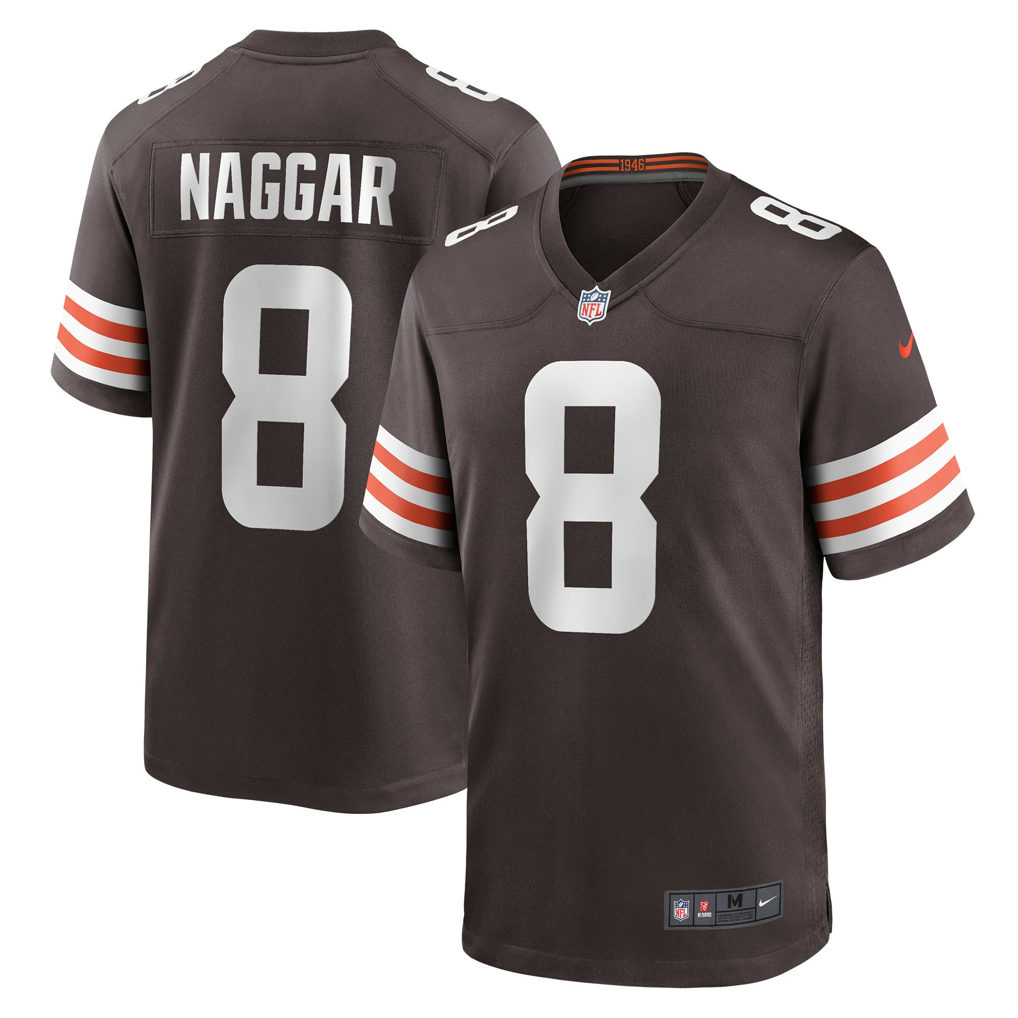 Chris Naggar Cleveland Browns Game Jersey - Brown Nfl
