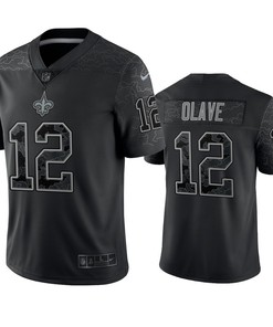 Chris Olave 12 New Orleans Saints Black Reflective Limited Jersey - Men
