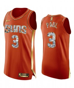 Chris Paul 3 Orange Phoenix Suns 2022 Playoffs Jersey Diamond Edition