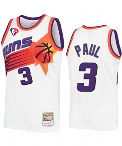 Chris Paul 3 Phoenix Suns 75th Anniversary Logo White Jersey Throwback