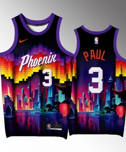 Chris Paul 3 Phoenix Suns Purple Jersey Arizona City Exclusive Edition