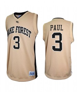 Chris Paul 3 Wake Forest Demon Deacons Gold Jersey Retro Basketball