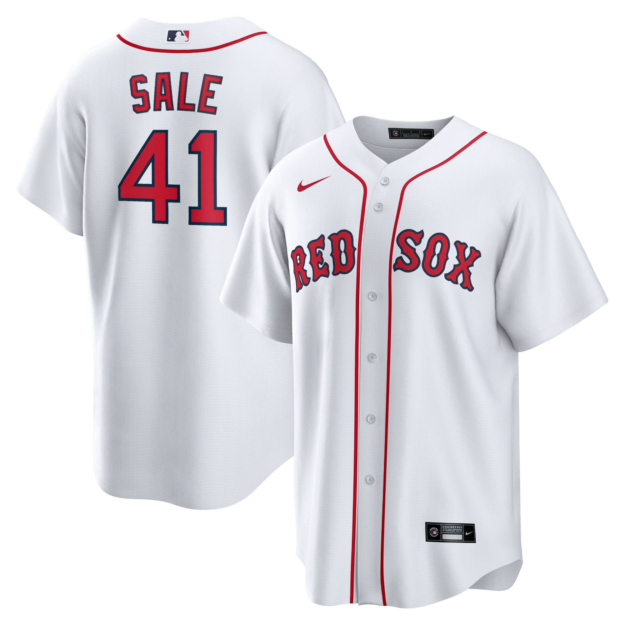 Chris Sale Boston Red Sox Home Replica Player Name Jersey - White Mlb Ver 1