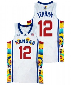 Chris Teahan 22 Kansas Jayhawks 2022 Sunflower Showdown Basketball Men Jersey - White