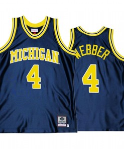 Chris Webber 4 Michigan Wolverines Navy Jersey Throwback Alumni Basketball
