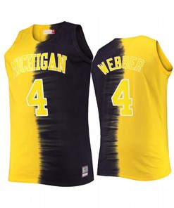 Chris Webber 4 Michigan Wolverines Navy Maize Jersey Classic Tie-Dye Color Crash