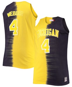 Chris Webber Michigan Wolverines Mitchell & Ness Big & Tall Player Tie-dye Jersey - Navy/maize Ncaa