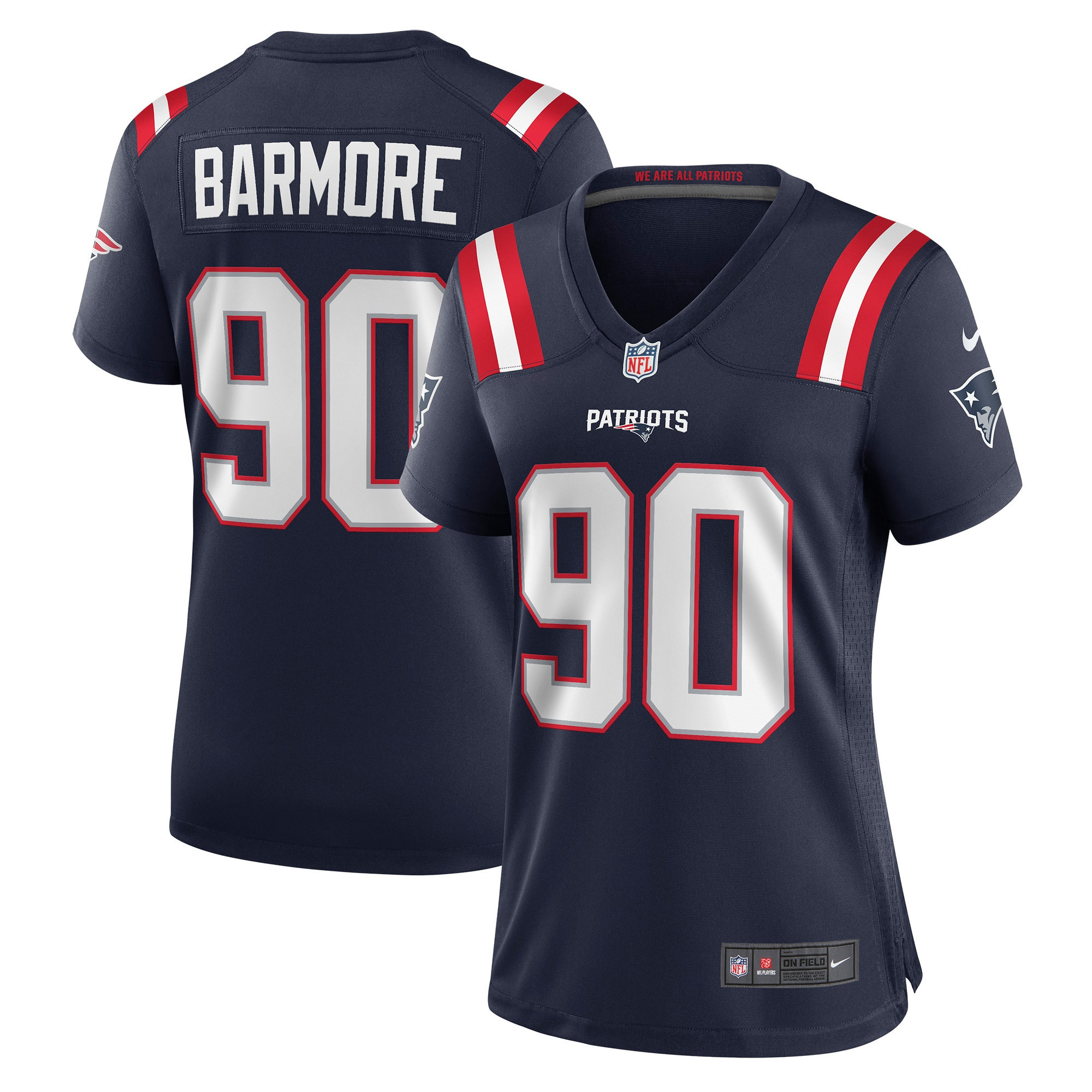 Christian Barmore New England Patriots Womens Player Game Jersey - Navy Nfl