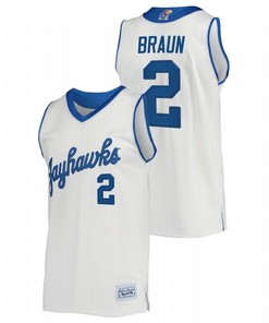 Christian Braun 2 Kansas Jayhawks Commemorative Classic College Men Jersey - Cream