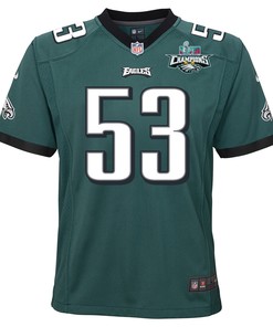 Christian Elliss 53 Philadelphia Eagles Super Bowl LVII Champions 2 Stars 2 Stars Youth Game Jersey - Black