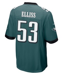 Christian Elliss 53 Philadelphia Eagles Super Bowl LVII Champions 2 Stars Men Game Jersey - Midnight Green