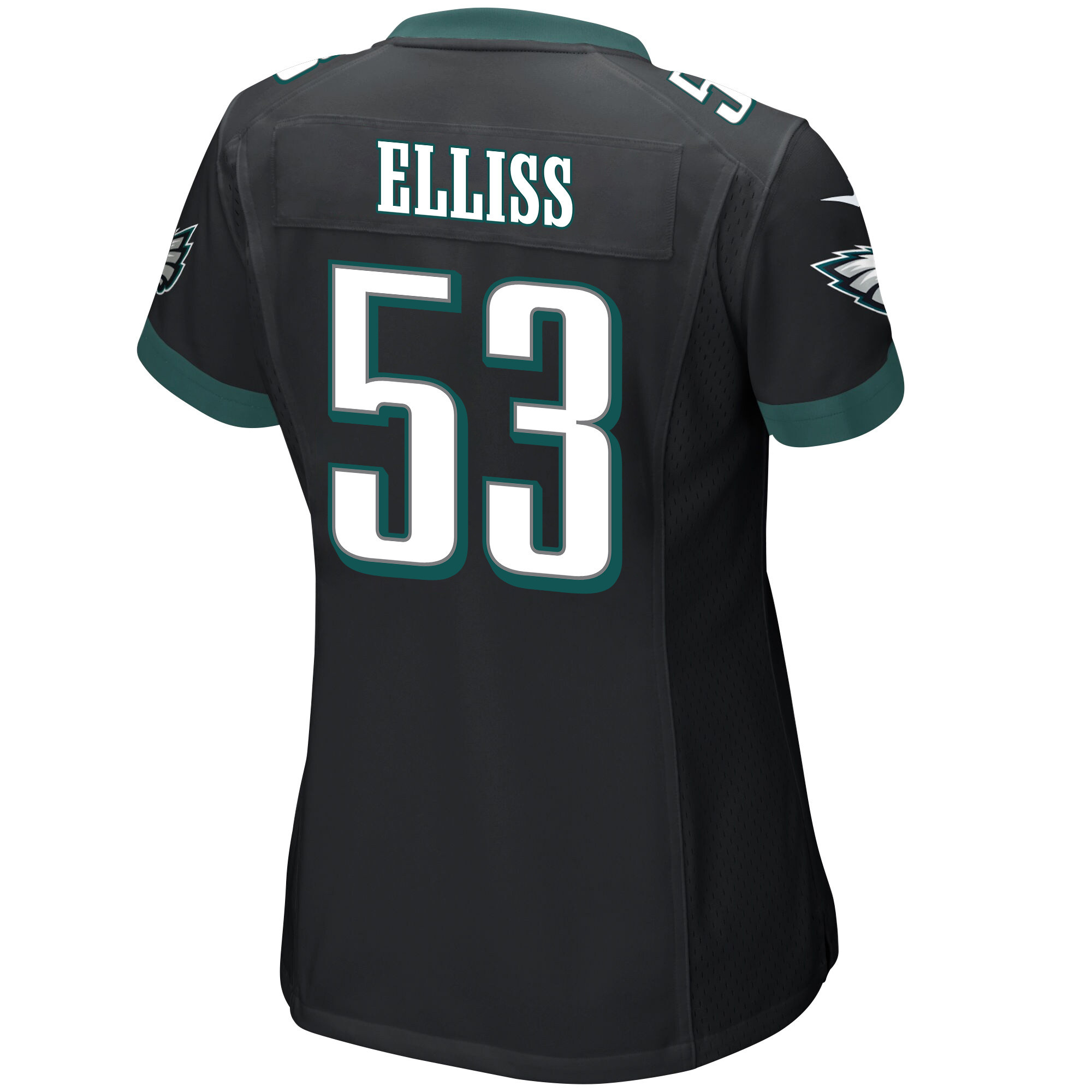 Christian Elliss 53 Philadelphia Eagles Super Bowl LVII Champions 2 Stars Women Game Jersey - Black