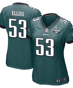 Christian Elliss 53 Philadelphia Eagles Super Bowl LVII Champions 2 Stars Women Game Jersey - Midnight Green