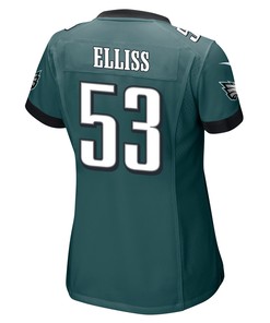 Christian Elliss 53 Philadelphia Eagles Super Bowl LVII Champions 2 Stars Women Game Jersey - Midnight Green