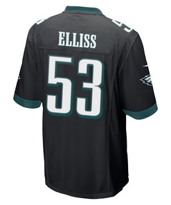 Christian Elliss 53 Philadelphia Eagles Super Bowl LVII Champions Men Game Jersey - Black