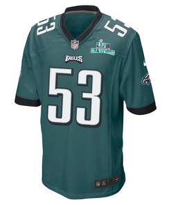 Christian Elliss 53 Philadelphia Eagles Super Bowl LVII Champions Men Game Jersey - Midnight Green