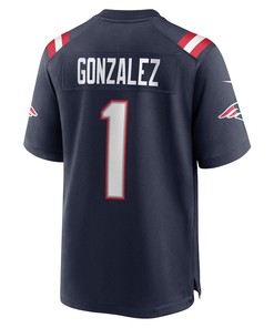 Christian Gonzalez 1 New England Patriots Youth 2023 Draft First Round Pick Game Jersey - Navy