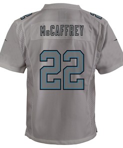 Christian McCaffrey 22 Carolina Panthers Youth Atmosphere Game Jersey - Gray