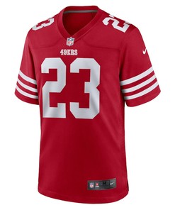 Christian McCaffrey 23 San Francisco 49ers Game Player Jersey - Scarlet