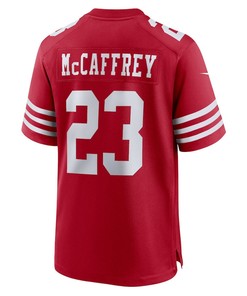 Christian McCaffrey 23 San Francisco 49ers Game Player Jersey - Scarlet
