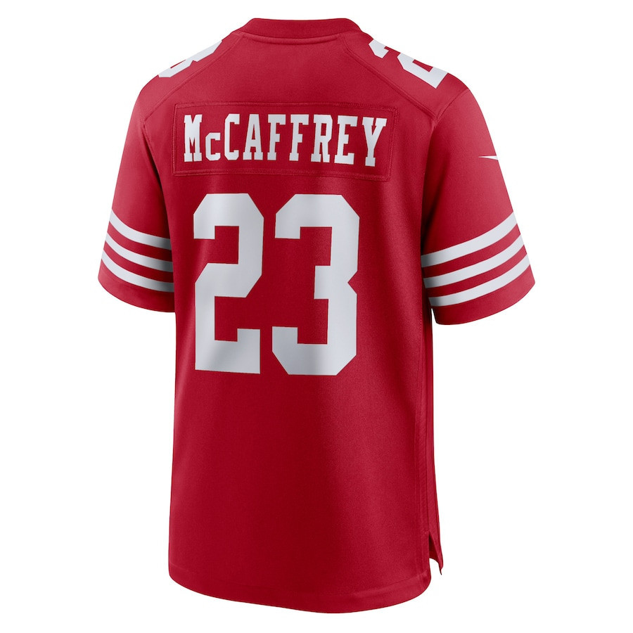 Christian McCaffrey 23 San Francisco 49ers Game Player Jersey - Scarlet