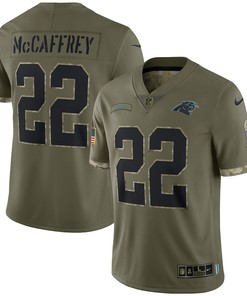 Christian McCaffrey Carolina Panthers 2022 Salute To Service Limited Jersey - Olive