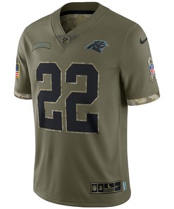 Christian McCaffrey Carolina Panthers 2022 Salute To Service Limited Jersey - Olive