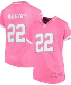 Christian Mccaffrey Carolina Panthers Girls Fashion Bubble Gum Jersey - Pink Nfl