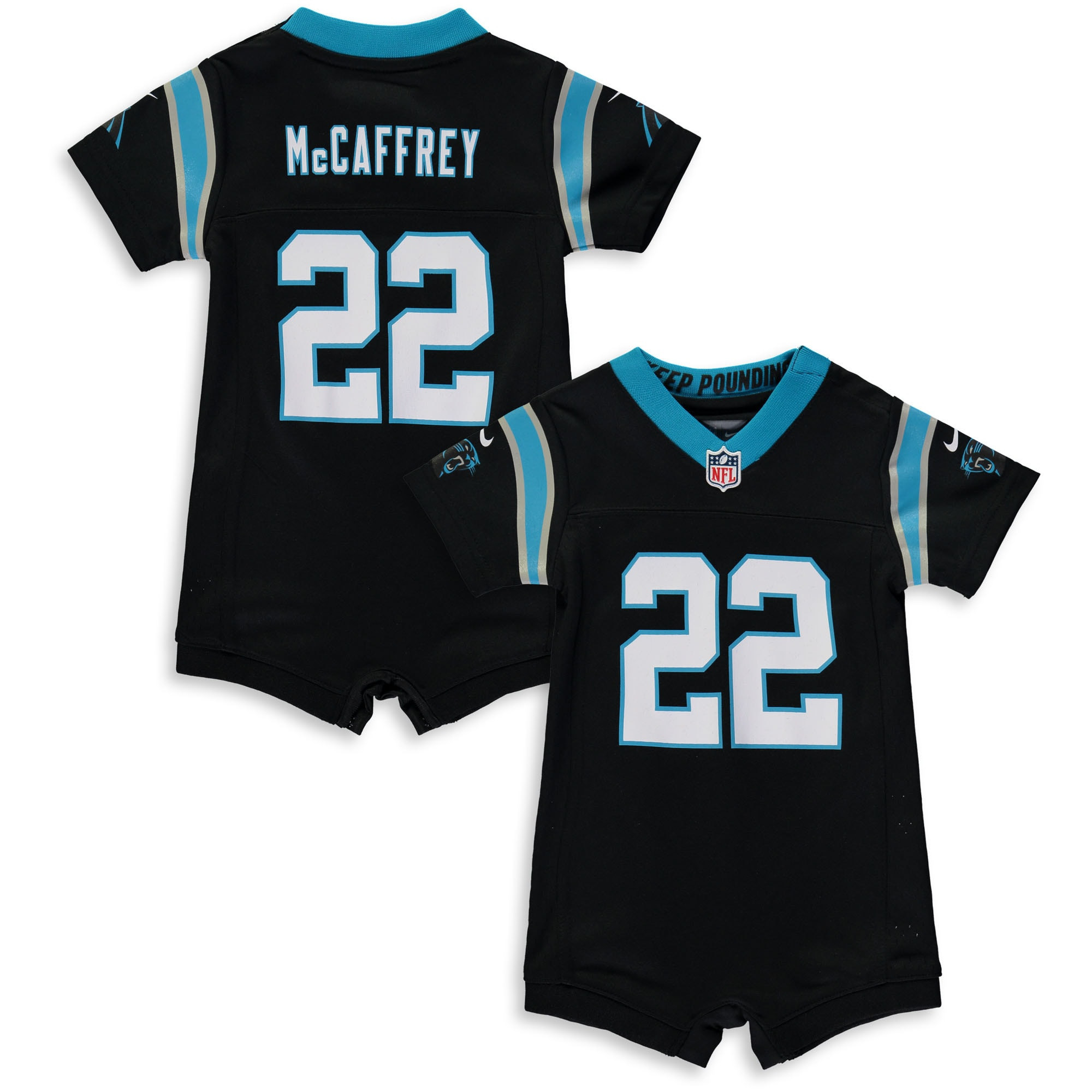 Christian Mccaffrey Carolina Panthers Infant Romper Jersey - Black Nfl