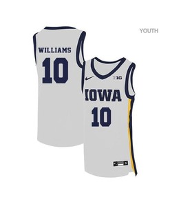 Christian Williams 10 Iowa Hawkeyes Elite Basketball Youth Jersey - White