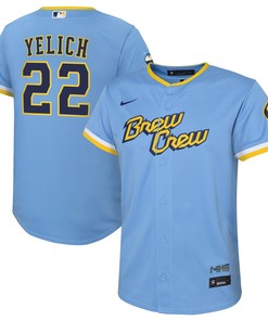 Christian Yelich Milwaukee Brewers 2022 City Connect Replica Player Jersey - Powder Blue Mlb
