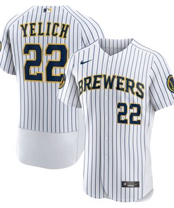 Christian Yelich Milwaukee Brewers Alternate Authentic Player Jersey - White Mlb