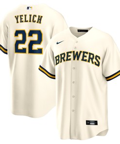 Christian Yelich Milwaukee Brewers Alternate Replica Player Jersey Cream Mlb