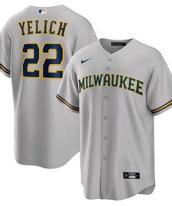 Christian Yelich Milwaukee Brewers Alternate Replica Player Jersey Gray Mlb