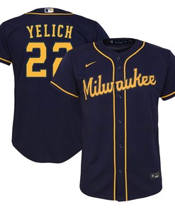 Christian Yelich Milwaukee Brewers Alternate Replica Player Jersey - Navy Mlb