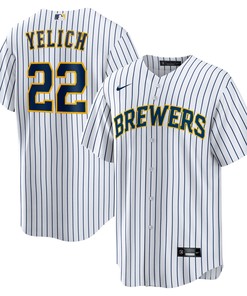 Christian Yelich Milwaukee Brewers Alternate Replica Player Jersey - White Mlb