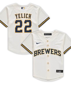 Christian Yelich Milwaukee Brewers Preschool Home Replica Player Jersey - Cream Mlb