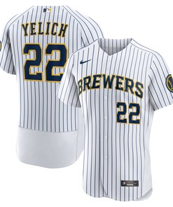 Christian Yelich Milwaukee Brewers Team Alternate Authentic Player Jersey - White Mlb