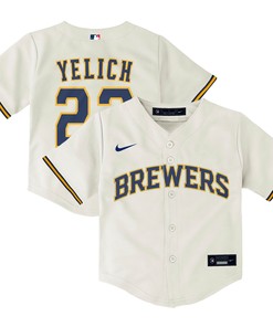 Christian Yelich Milwaukee Brewers Toddler Home Replica Player Jersey - Cream Mlb