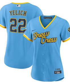 Christian Yelich Milwaukee Brewers Womens 2022 City Connect Replica Player Jersey - Powder Blue Mlb