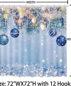 Christmas Blue Balls Shower Curtain