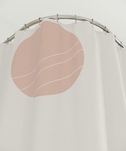 Christmas Gift Abstract Mid Century Woman Geometric Line Art Shower Curtain for Festive Bathroom Decor
